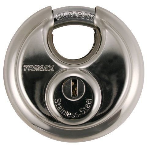 70 mm Round Stainless Steel Padlock with 10 mm Keyed Alike Shackle - 3 Count