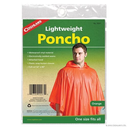 Lightweight Poncho Orange