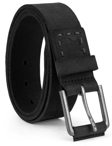 Men's 40mm Logo Stitch Pull Up Belt Black - 38