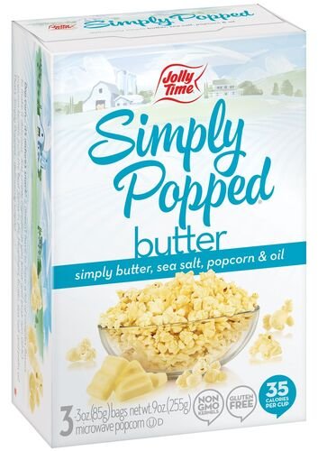 Simply Popped Microwave Popcorn 3 Count Box