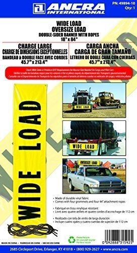 Wide Load/Oversize Load Double-Sided Banner With Ropes 18" x 84