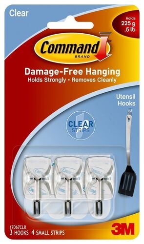 Command Clear Utensil Hook & Strips Kit