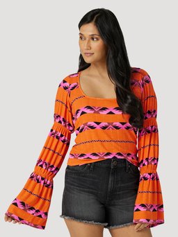 Women's Square Neck Long Sleeve Shirt