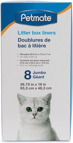 Jumbo  Cat Litter Pan Liners- 8 Count