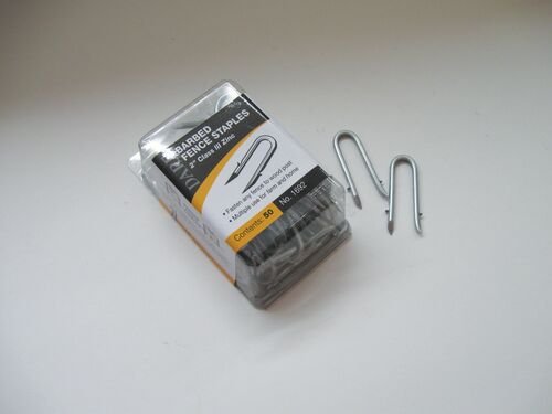 9 Gauge 2" Galvanized Barbed Staples - 50 Count