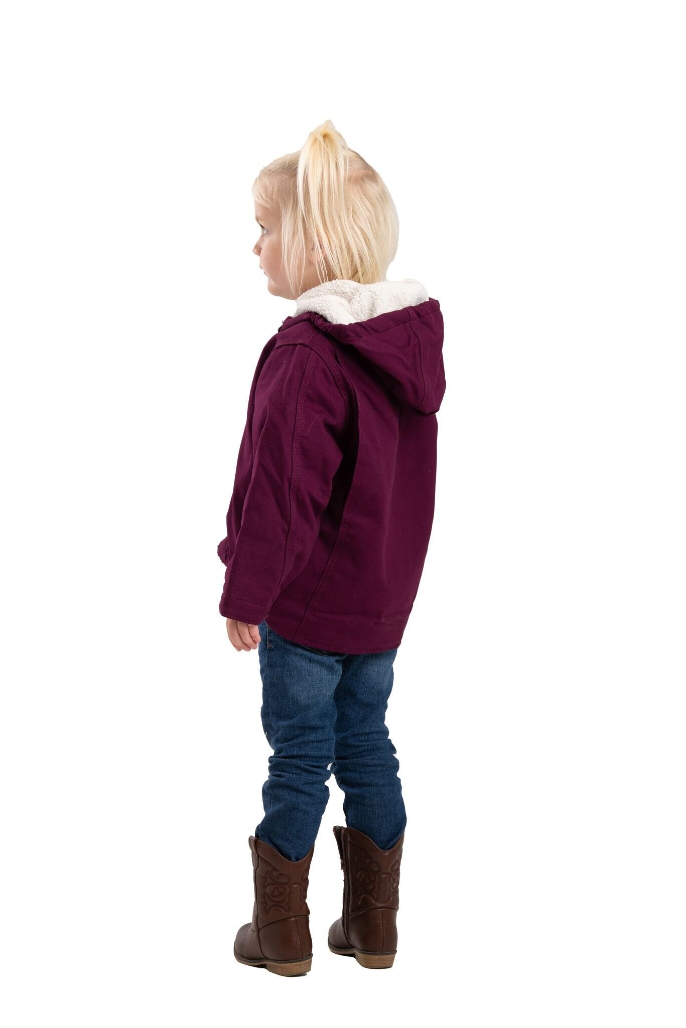 Girls' Toddler Washed Sherpa Lined Hooded Coat