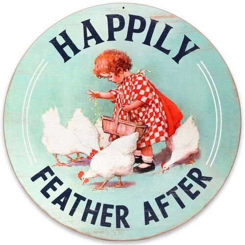 Happily Feather After Child & Chickens Wood Wall Decor