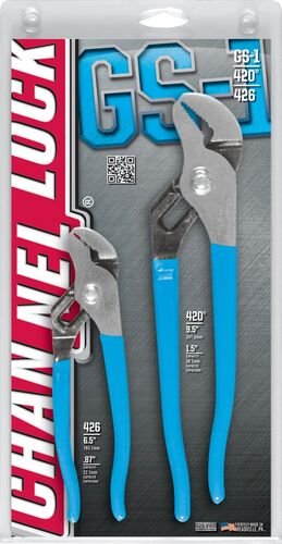 2 Piece 6.5" & 9.5" Straight Jaw Tongue & Groove Plier Set