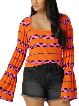 Women's Square Neck Long Sleeve Shirt