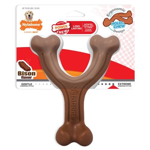 Wishbone Nylon Dog Chew in Bison Flavor - Giant