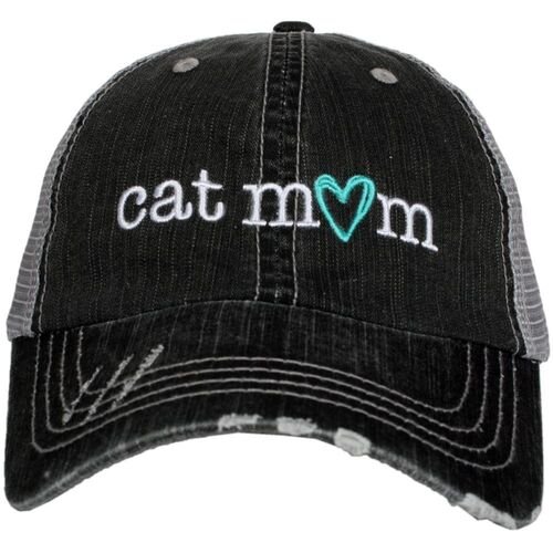 Women's Cat Mom Mesh Back Grey Cap