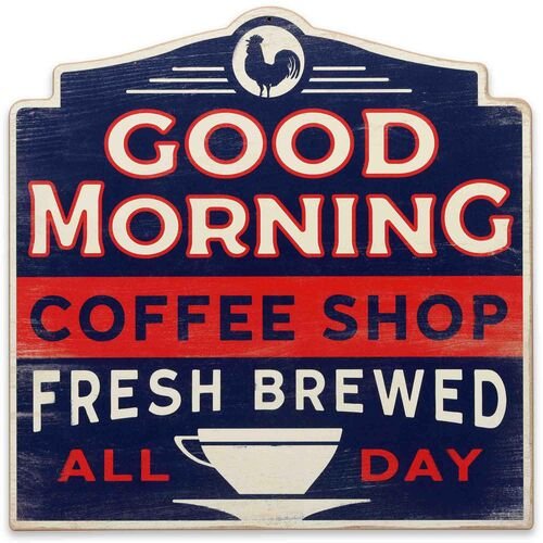 Good Morning Coffee Shop Wood Wall Decor