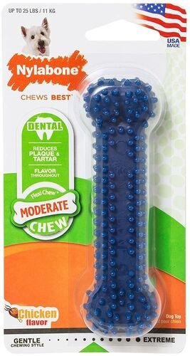 Dental Bone Regular  Dog Chew Toy in Blue