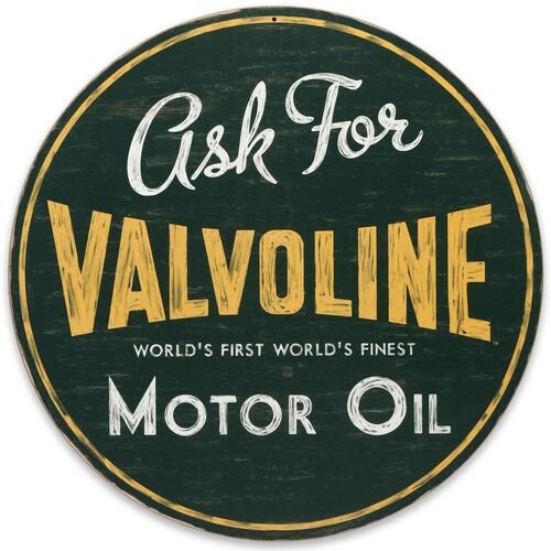 Valvoline World's Finest Motor Oil Round Wood Wall Decor