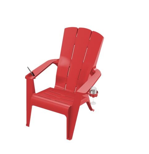 Adirondack Chair with Cup Holder in Red