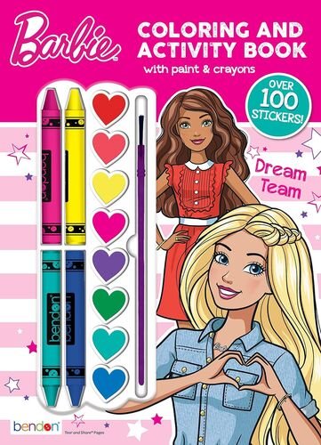 Barbie Coloring and Activity Book with Paint and Crayons