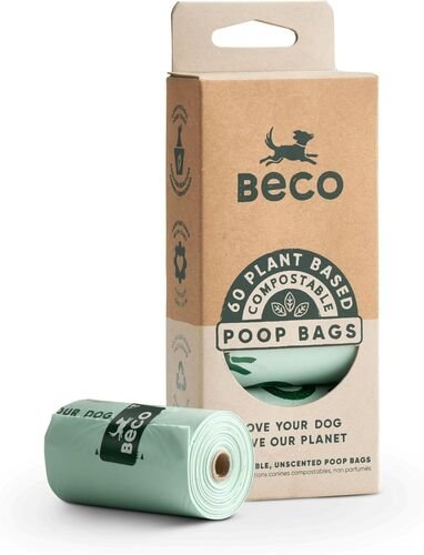 Plant Based Compostable Poop Bags - 60-Count