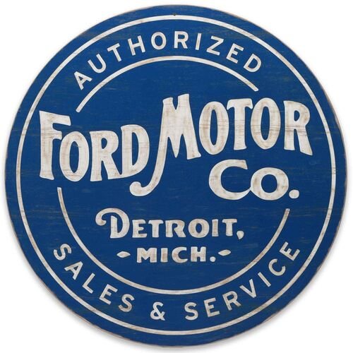 Ford Motor Co. Detroit Round Wood Wall Decor