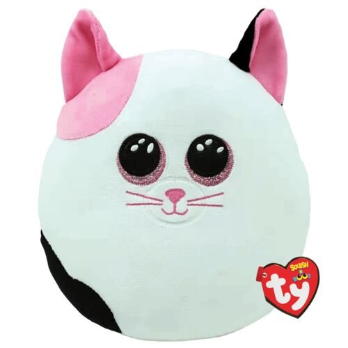 14" Muffin Pink & White Cat Large Squish