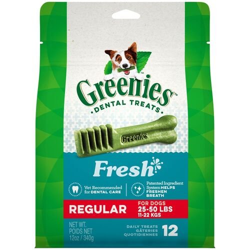 Fresh Flavored Regular Dental Dog Treats - 12 Count