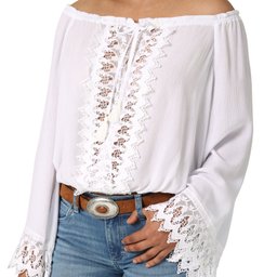 Women's Retro Lace Front Tie Top