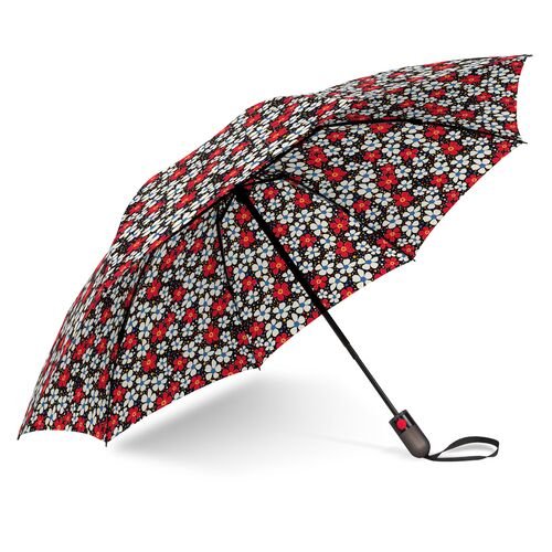 Unbelievabrella Reverse Printed Compact 47" Arc Umbrella In Floral