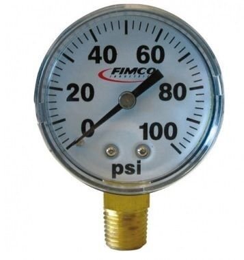 1/4" Dry Bottom Bount Pressure Gauge 0-100 PSI