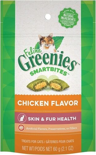 Chicken Flavored Smartbites Healthy Skin and Fur Cat Treats - 2.1 oz