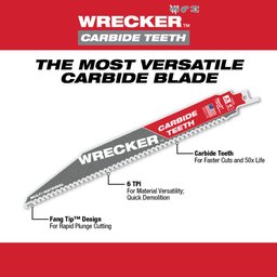 The Wrecker with Carbide Teeth Sawzall Blade