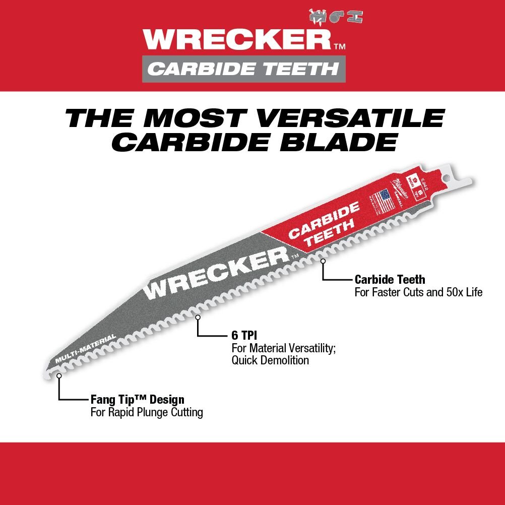 The Wrecker with Carbide Teeth Sawzall Blade