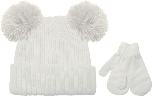 Girl's Mogora Cat Hat and Mittens Set