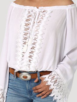 Women's Retro Lace Front Tie Top