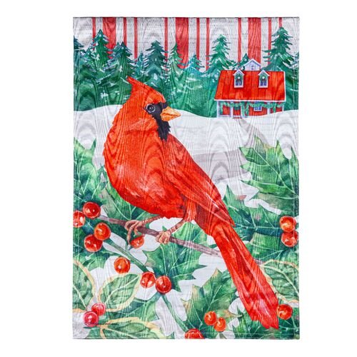 Holiday Cardinal Farmhouse Flag