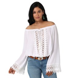 Women's Retro Lace Front Tie Top