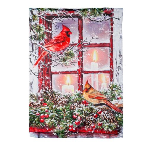 Holiday Cardinal Windows Flad