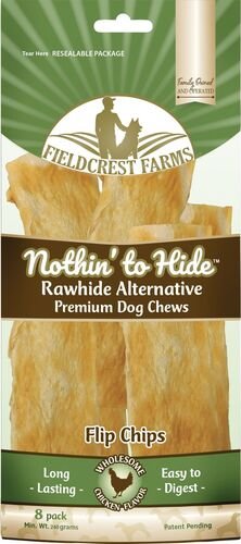 Nothin' To Hide Rawhide   Alternative Chicken Flavored Flip Chips - 8 Pack