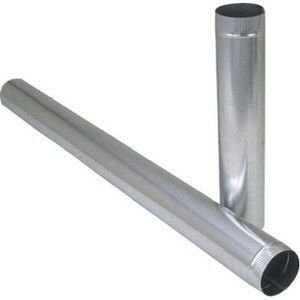 8" X 24" Gray Metal Stove Vent Pipe