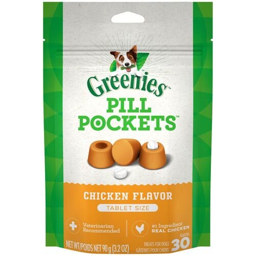 Chicken Flavored Pill Pockets Treats for Dogs - 30 Count Tablet Size