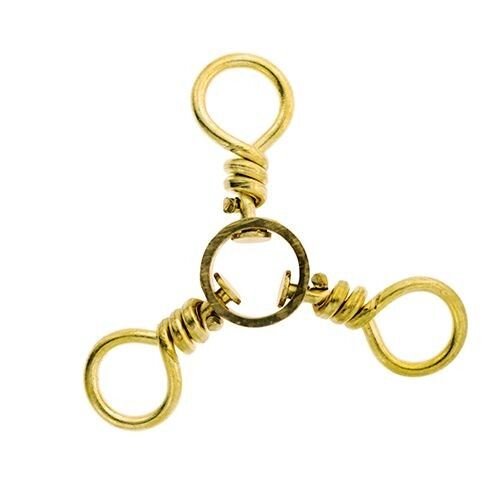 #8 Brass 3-Way Swivel