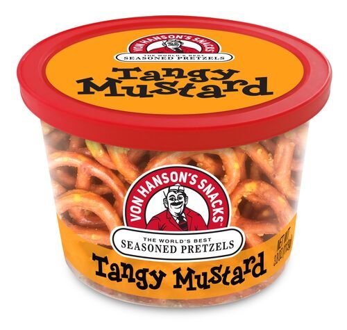 Von Hanson Tangy Mustard Tub Pretzels