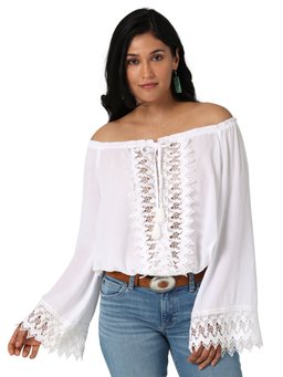 Women's Retro Lace Front Tie Top