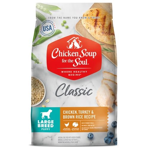 Classic Large Breed Puppy Dry Food - Chicken Turkey & Brown Rice Recipe - 28 Lb