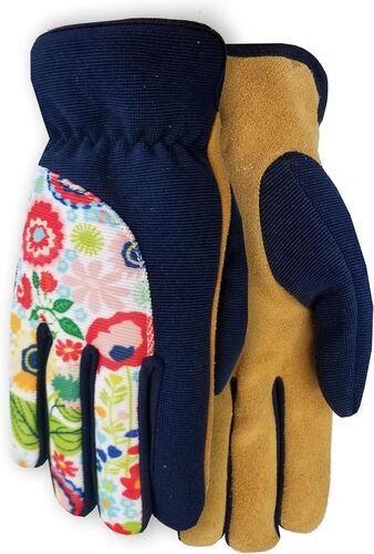 Women's Suede Garden Glove with Cowhide Palm - M