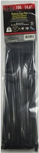 14.6" Standard Duty Cable Ties in UV Black - 100/pk