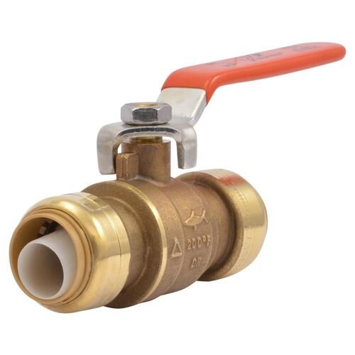 3/4" x 3/4" Lead Free Brass Push-Fit Ball Valve