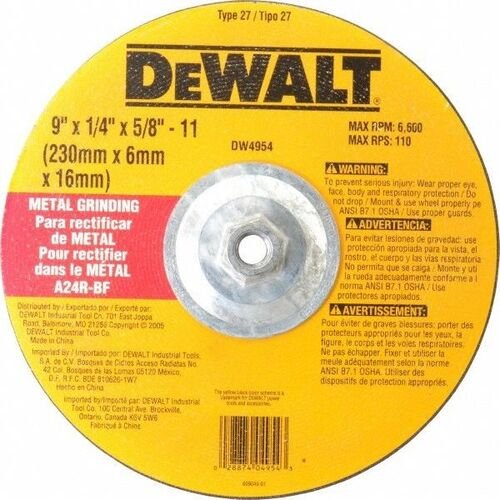 9" x 1/4" x 5/8"-11 General Purpose Metal Grinding Wheel