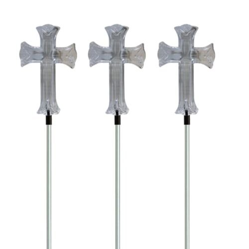 Solar Stake Cross 34" Tall