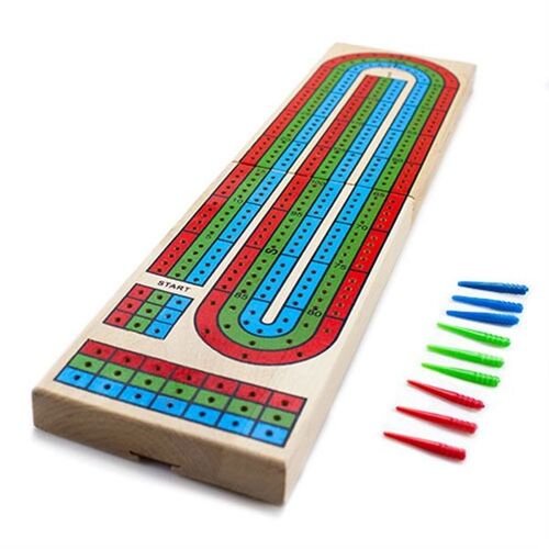 Wooden 3 Track Cribbage Board