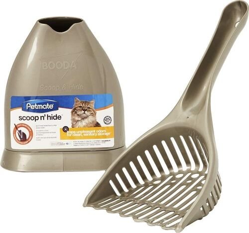 Booda  Scoop'N Hide Deep-Bucket Cat Litter Scoop Built-In Rake