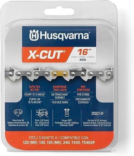 X-CUT S93G Chainsaw Chain Semi-chisel 3/8" Mini Pitch .050" Gauge 56 Drive Links